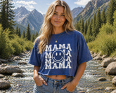 Retro Mama Smile Acid Washed 100% Cotton Oversized Cropped T-Shirts Hippo Boutique