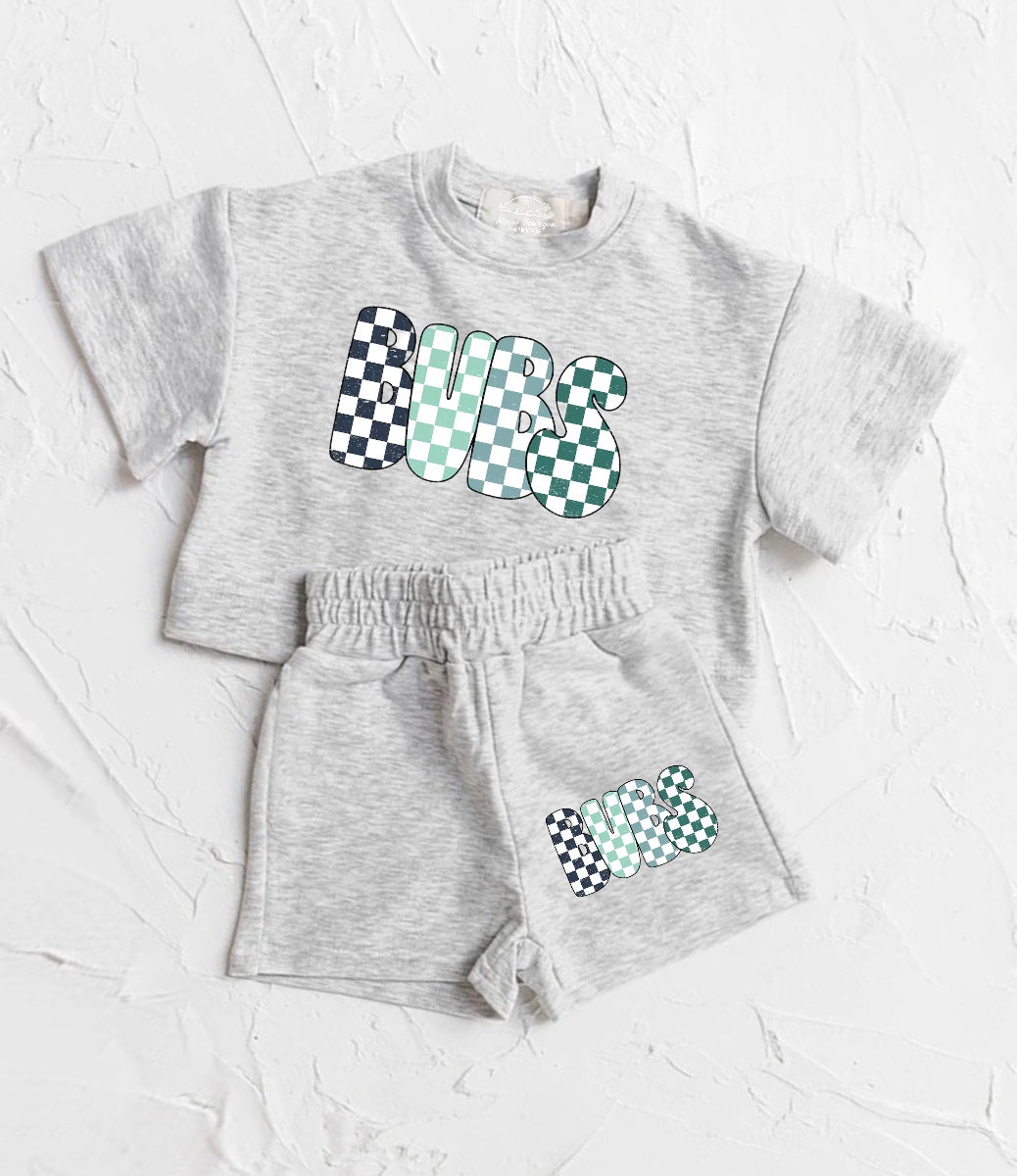 Checkered Bubs Baby Boy T-Shirt & Shorts outfit Hippo Boutique