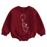 Soft warm fleece Baby Bear Balloon  Oversized Sweatshirt Romper Hippo Boutique