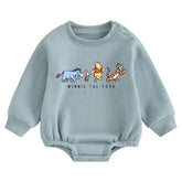 Soft warm fleece Baby pooh Oversized Sweatshirt Romper Hippo Boutique