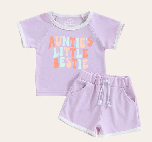 Auntie’s Lottle Bestie Baby girl & toddler girl outfit Hippo Boutique