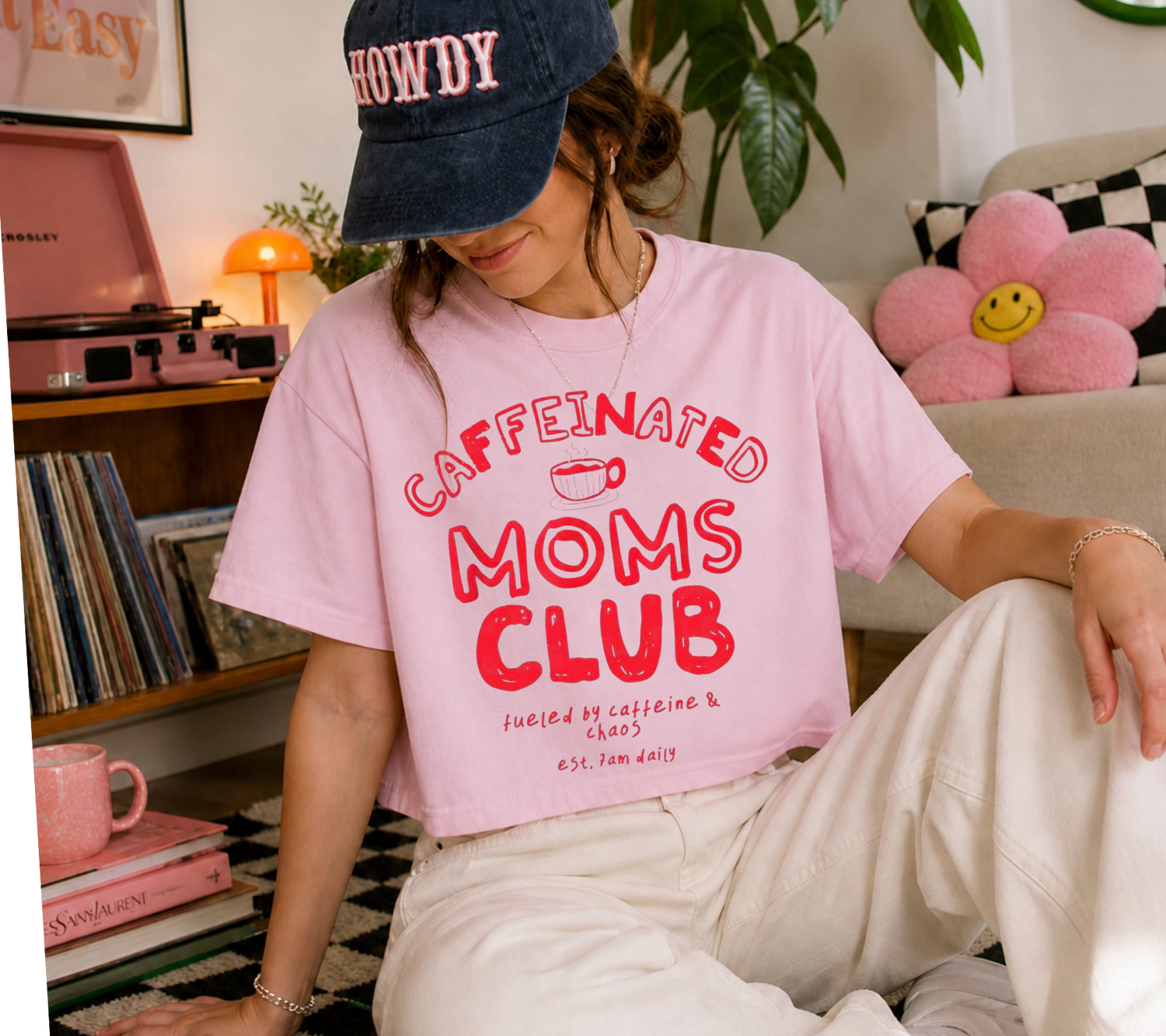 Cropped Top & T-Shirts - Caffeinated Moms Club Hippo Boutique