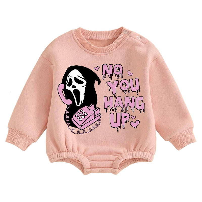 Soft warm fleece Baby Scream Halloween Oversized Sweatshirt Bodysuit Hippo Boutique