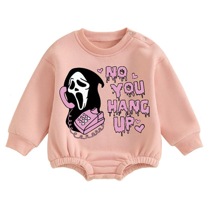 Soft warm fleece Baby Scream Halloween Oversized Sweatshirt Bodysuit Hippo Boutique