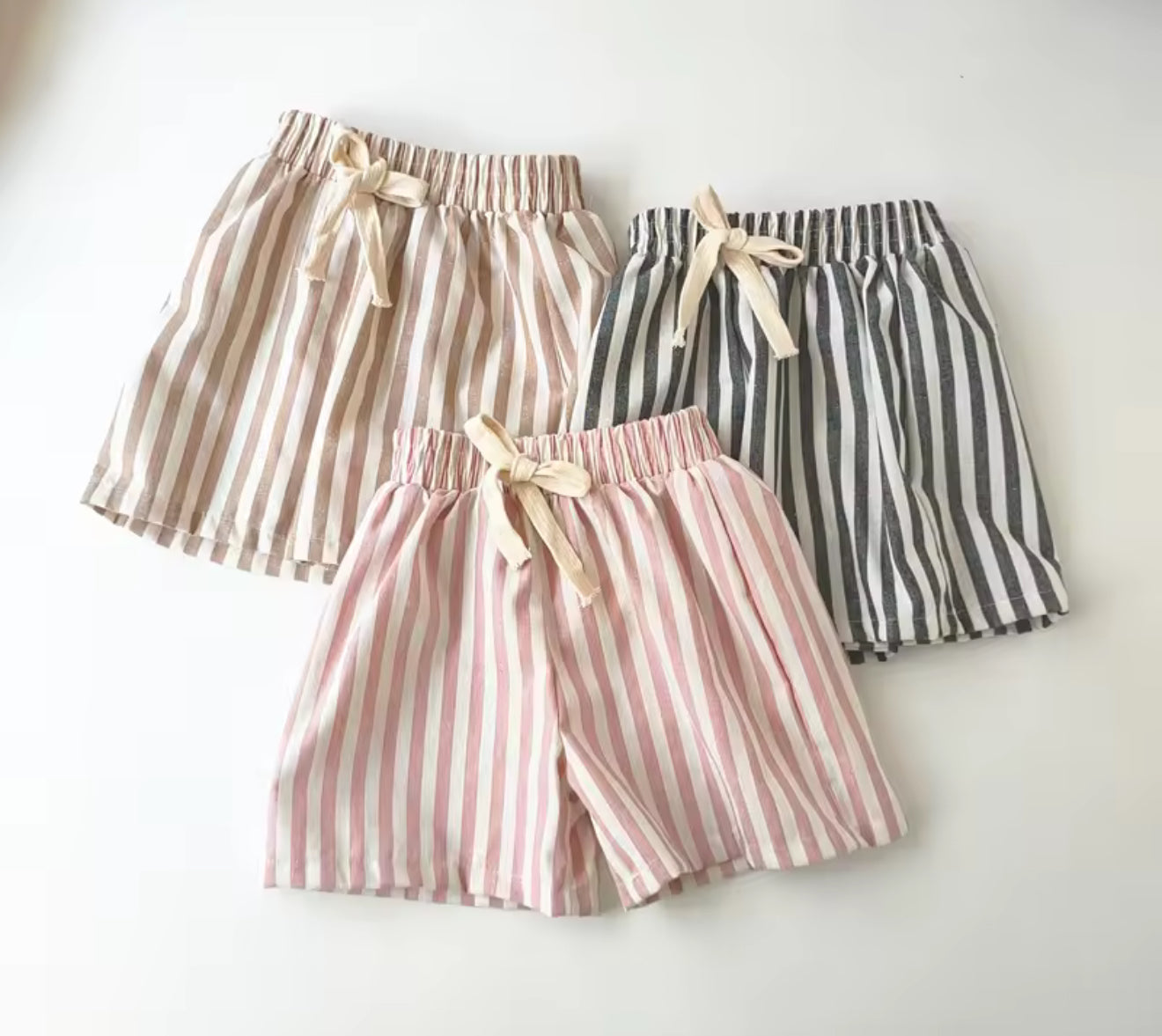 Toddler Striped Linen Cotton Shorts Hippo Boutique