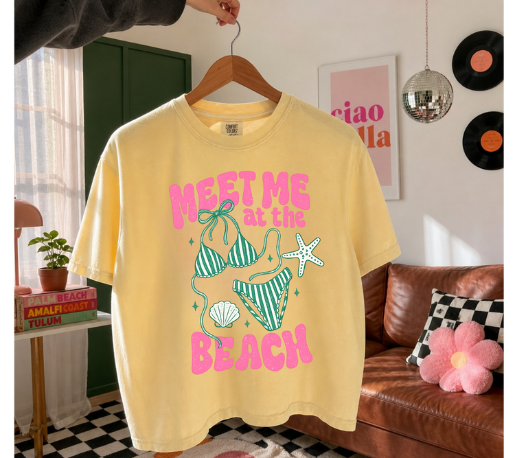 Cropped Top & T-Shirts - Meet me at the beach Hippo Boutique