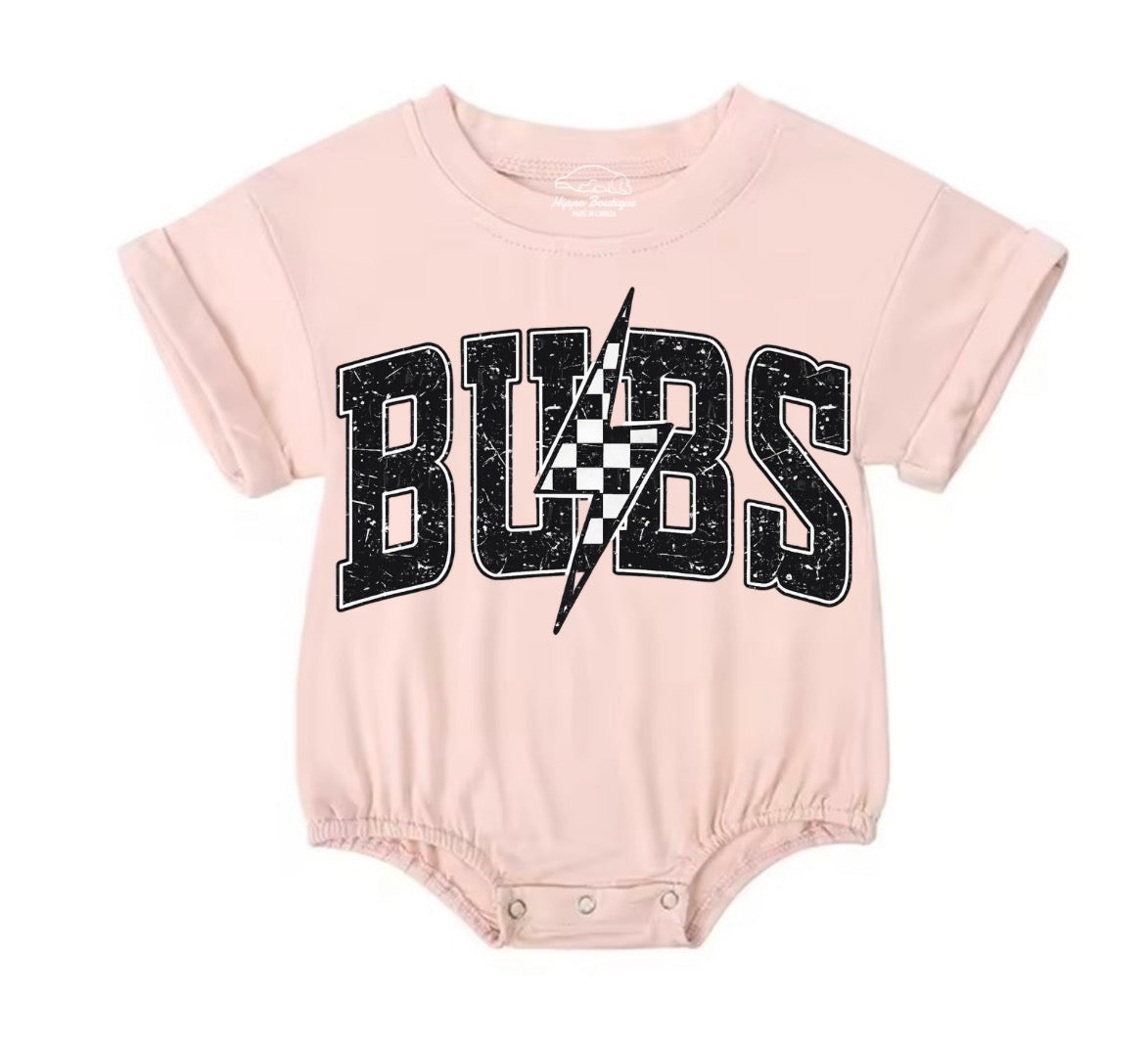 Baby t-shirt Bubble Romper - Bubs Lightning Hippo Boutique
