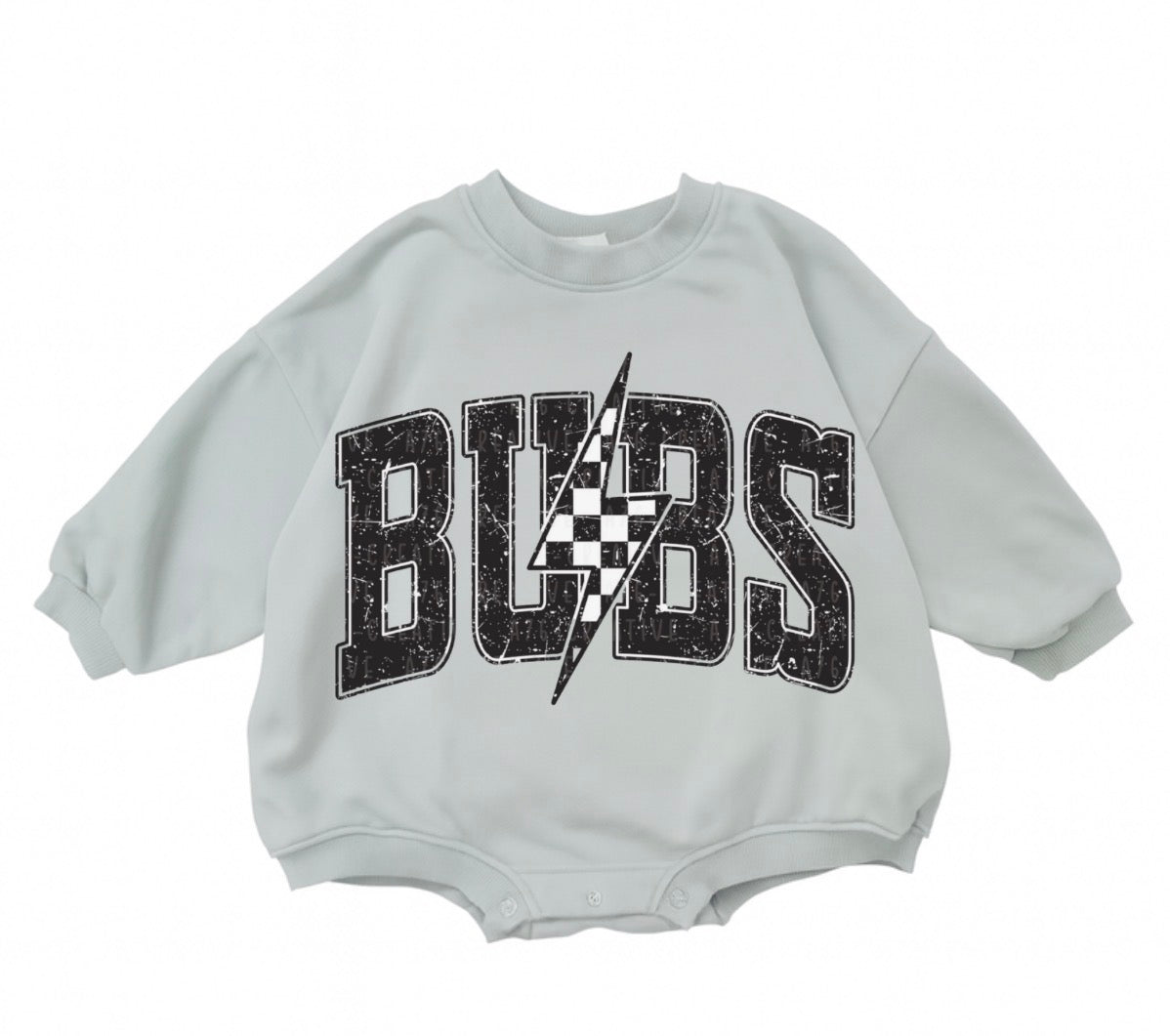 Baby Cotton Sweatshirt Romper - Bubs Lightning Hippo Boutique