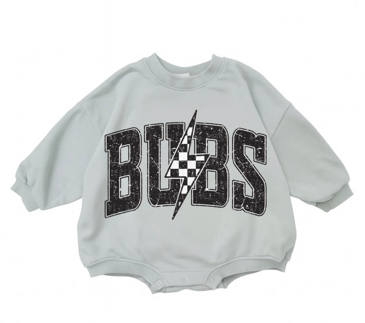 Baby Cotton Sweatshirt Romper - Bubs Lightning Hippo Boutique