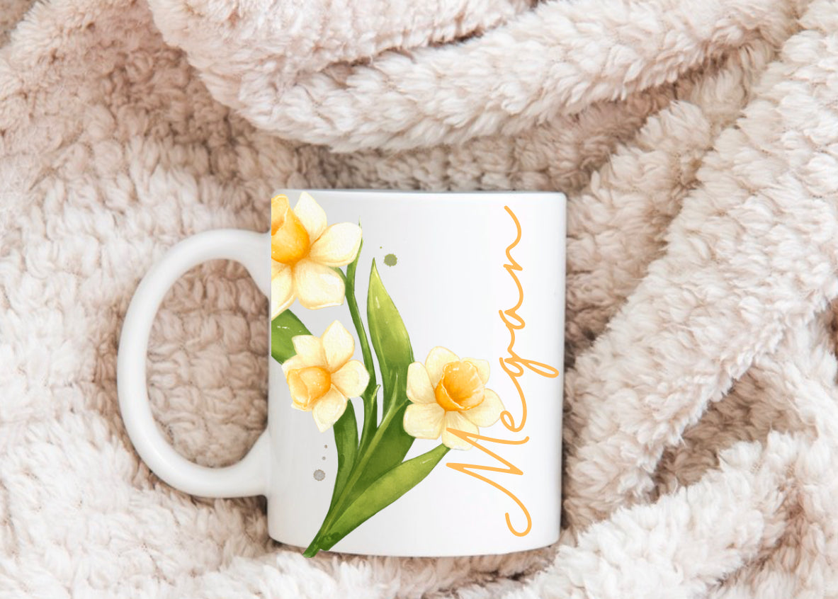 Personalized Birth Flower Cup Hippo Boutique
