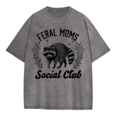 Oversized Acid Washed Raccoon T-Shirt - Feral Mom’s Social Club Hippo Boutique