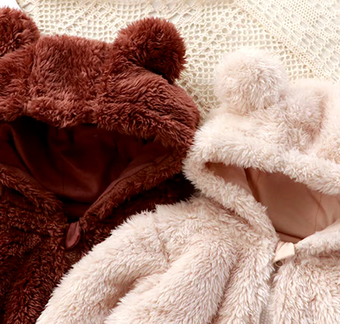 Furry Teddy Bear Baby Snowsuit One Piece Hippo Boutique