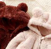 Furry Teddy Bear Baby Snowsuit One Piece Hippo Boutique