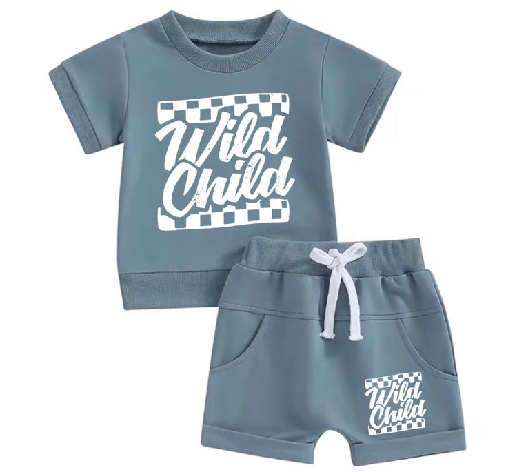 Wild Things Baby and Kids cotton t-shirt & shorts outfit Hippo Boutique