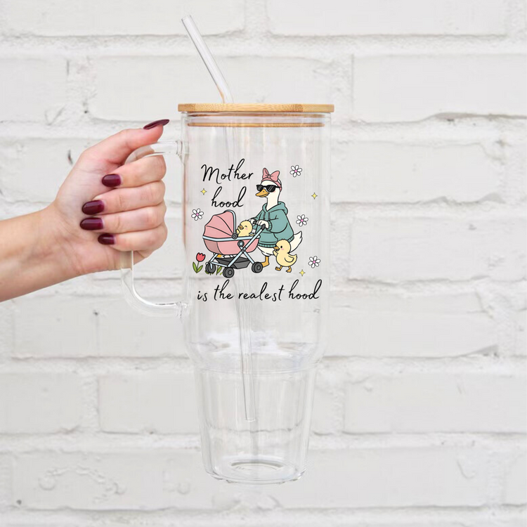 Motherhood Goose glass Tumbler Hippo Boutique