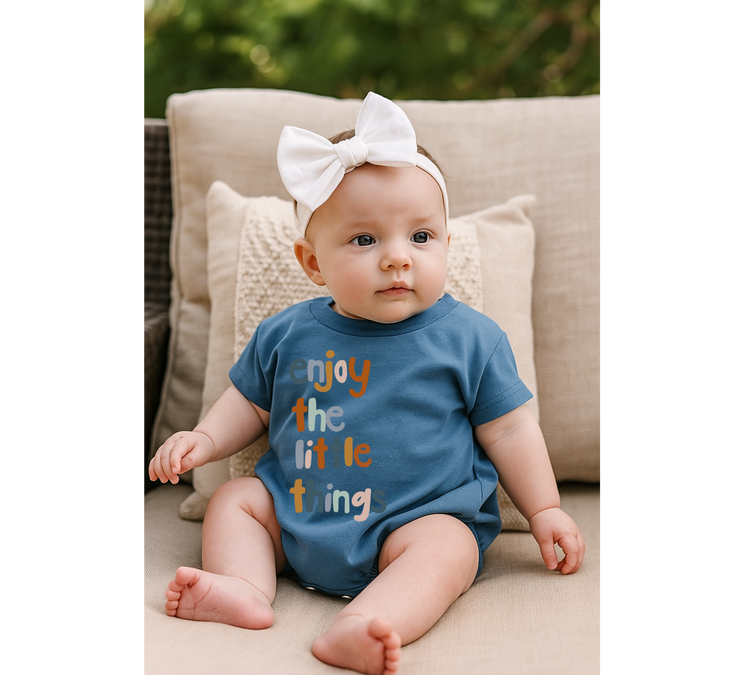 Baby t-shirt Bubble Romper - Enjoy the little things Hippo Boutique