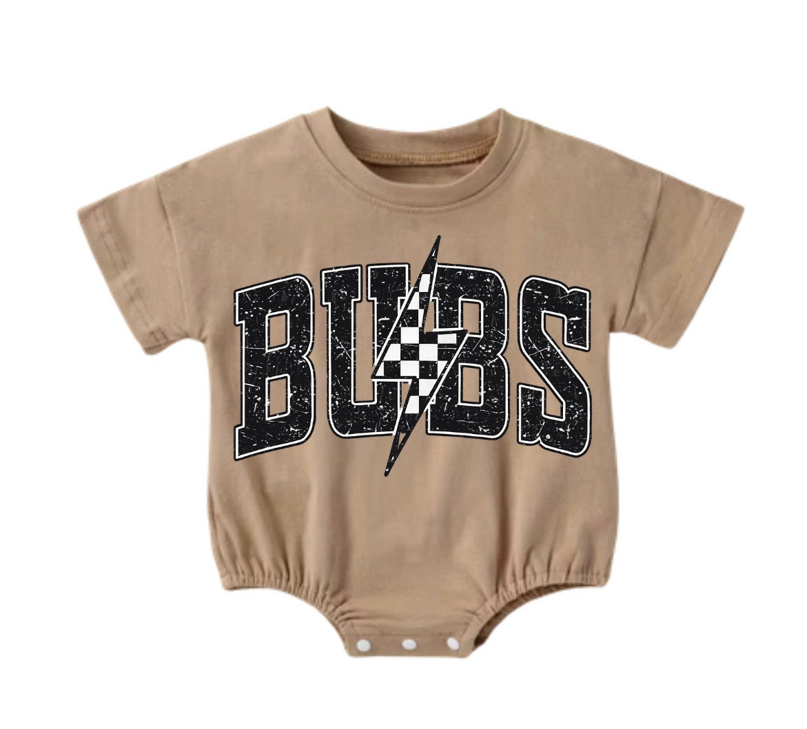 Baby t-shirt Bubble Romper - Bubs Lightning Hippo Boutique
