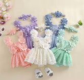 Floral Lace Baby Girl Romper Dress Hippo Boutique