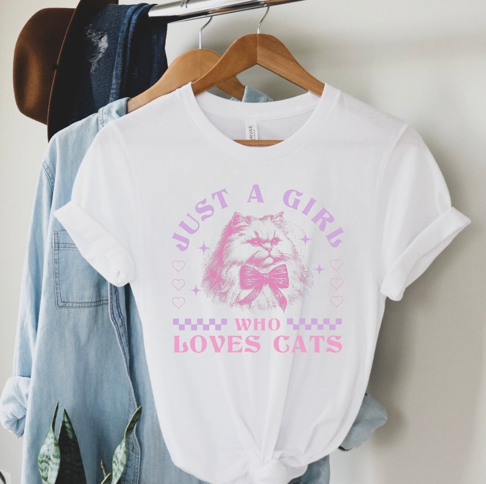Just a girl who loves Cats Women’s T-Shirts Hippo Boutique