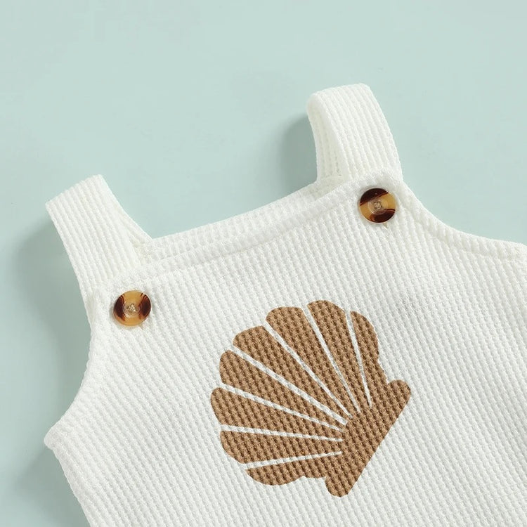 Sea Shell Baby Outfit set top and bummies Hippo Boutique
