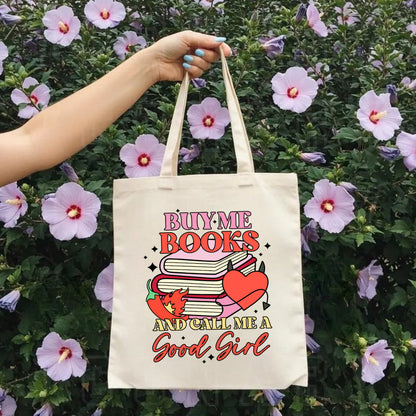 Buy Me Books and call me a good girl Bookish Tote Shoulder Bag Hippo Boutique