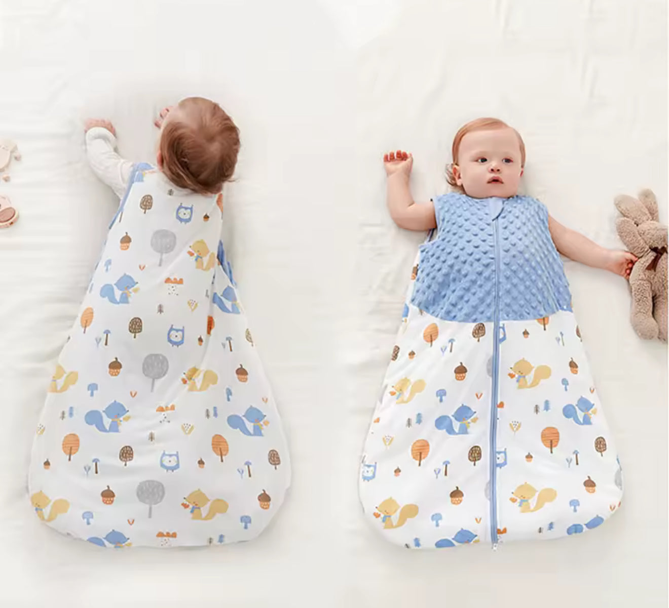 Newborn Baby 100% Organic Cotton Sleep sac - 1.5 Tog Hippo Boutique