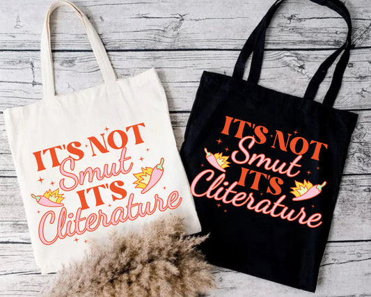 Its not smut it’s cliterature Bookish Tote Shoulder Bag Hippo Boutique
