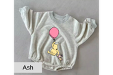 Pink Balloon Pooh baby Oversized Sweatshirt Romper Hippo Boutique