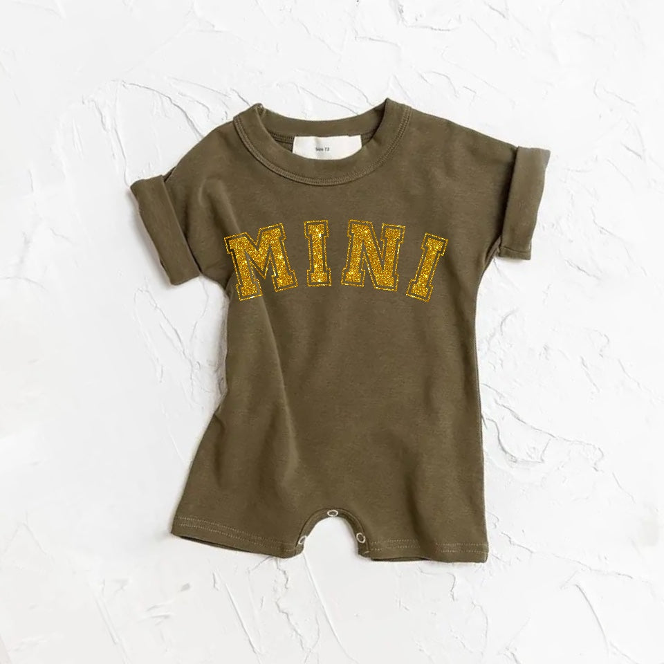 Glitter Mini baby romper bodysuit Hippo Boutique