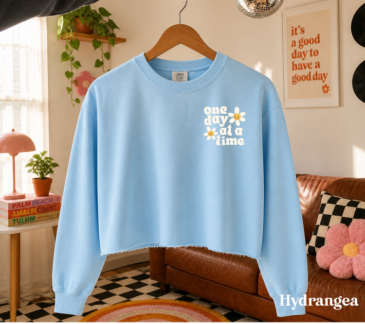 Cropped Sweatshirt - One day at a time Hippo Boutique