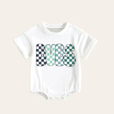 Checkered Bubs Baby & toddler Boy t-shirt bubble Romper Hippo Boutique