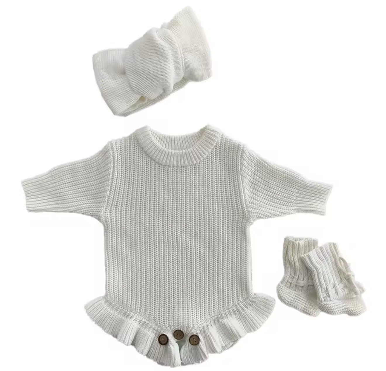 Personalized Baby Knit Romper Set Custom Name Embroidered Hippo Boutique