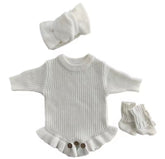 Personalized Baby Knit Romper Set Custom Name Embroidered Hippo Boutique
