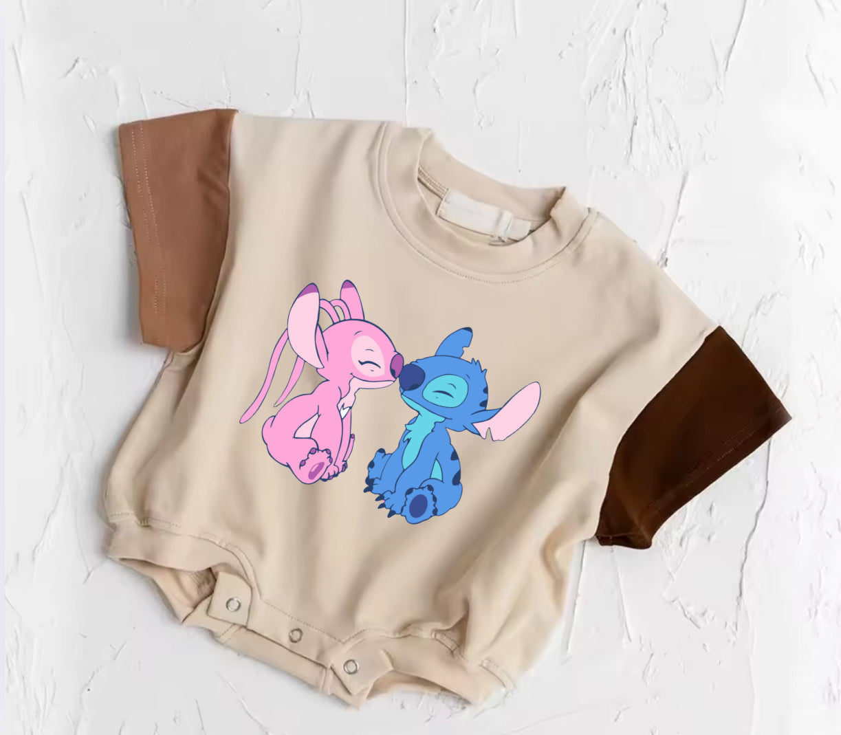 Stitch baby Color Block T-Shirt Bubble Romper by Hippo Boutique