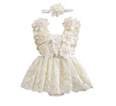 Floral Lace Baby Girl Romper Dress Hippo Boutique