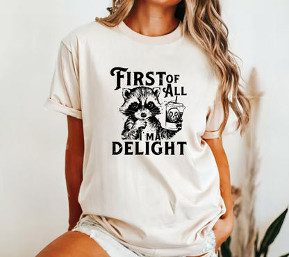 First of all I’m a Delight Raccoon T-Shirt Hippo Boutique