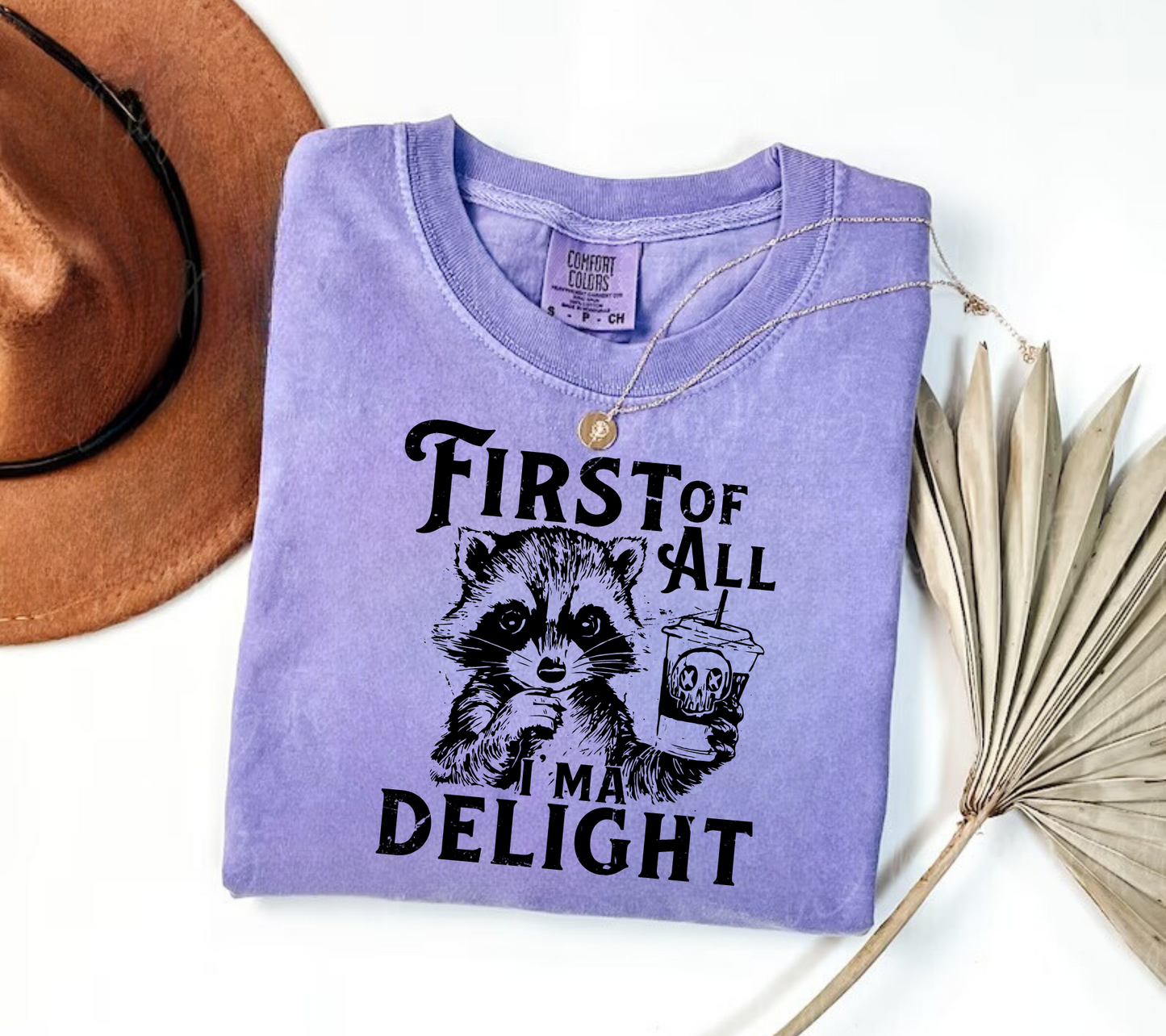 First of all I’m a Delight Raccoon T-Shirt Hippo Boutique