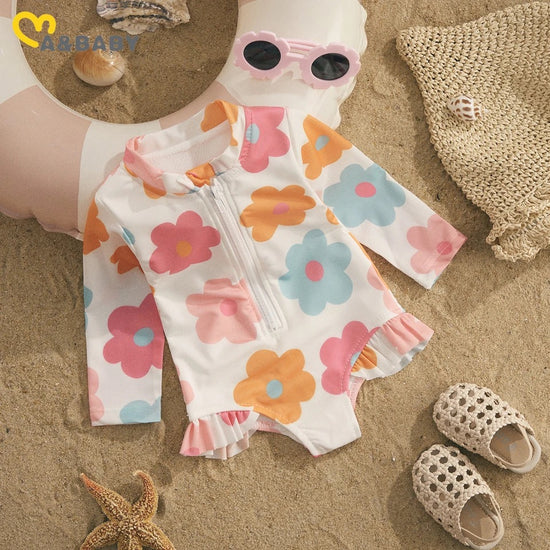 Baby Girl Boho One Piece Rash Guard Swimsuit Hippo Boutique