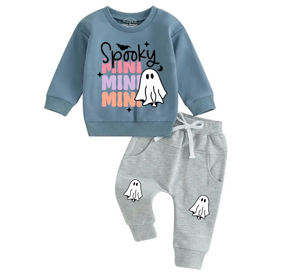 Spooky Mini Baby Halloween Sweatshirt Set Hippo Boutique