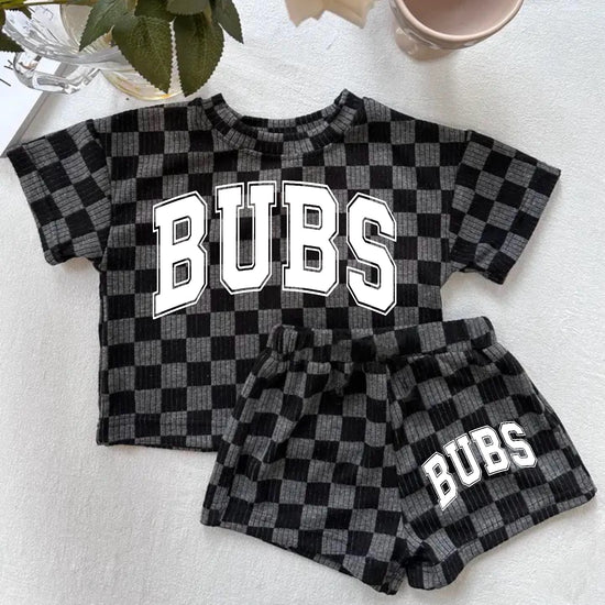 Bubs Baby & toddler checkered shorts and t-shirt outfit Hippo Boutique