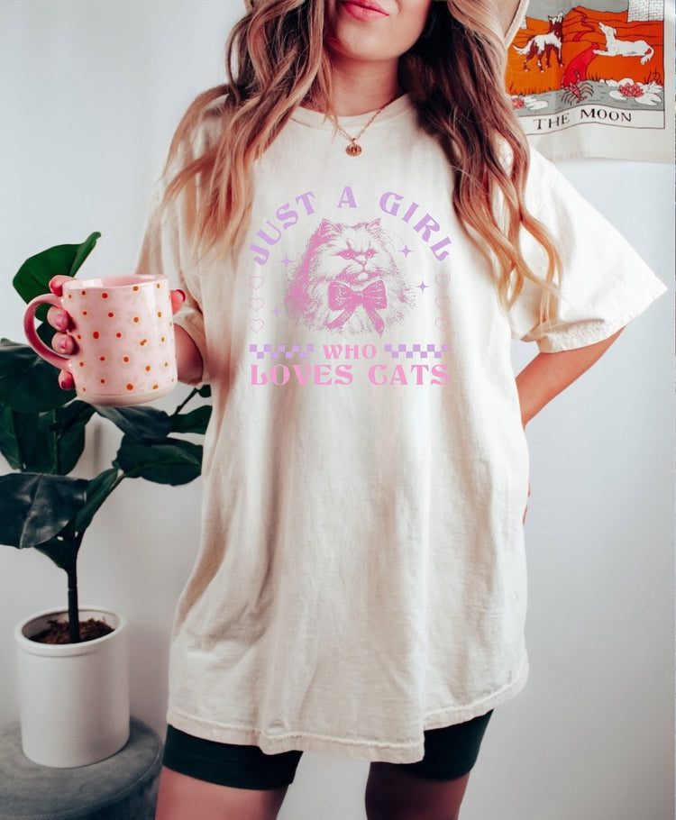 Just a girl who loves Cats Women’s T-Shirts Hippo Boutique
