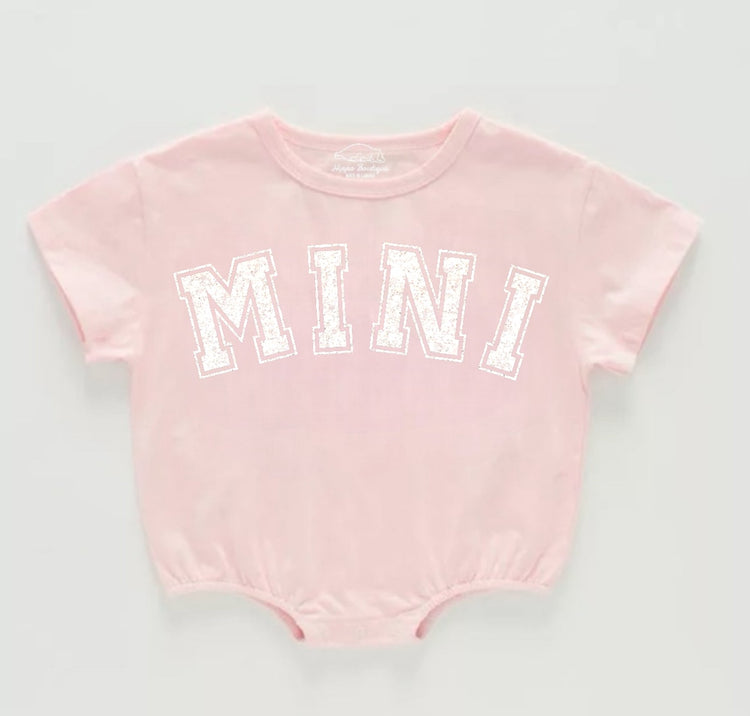 Glitter Mini Baby t-shirt Bubble Romper Hippo Boutique