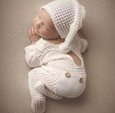 Newborn Waffle Knit Romper & Matching Pom Pom Hat Set – Baby Boy Coming Home Outfit Hippo Boutique