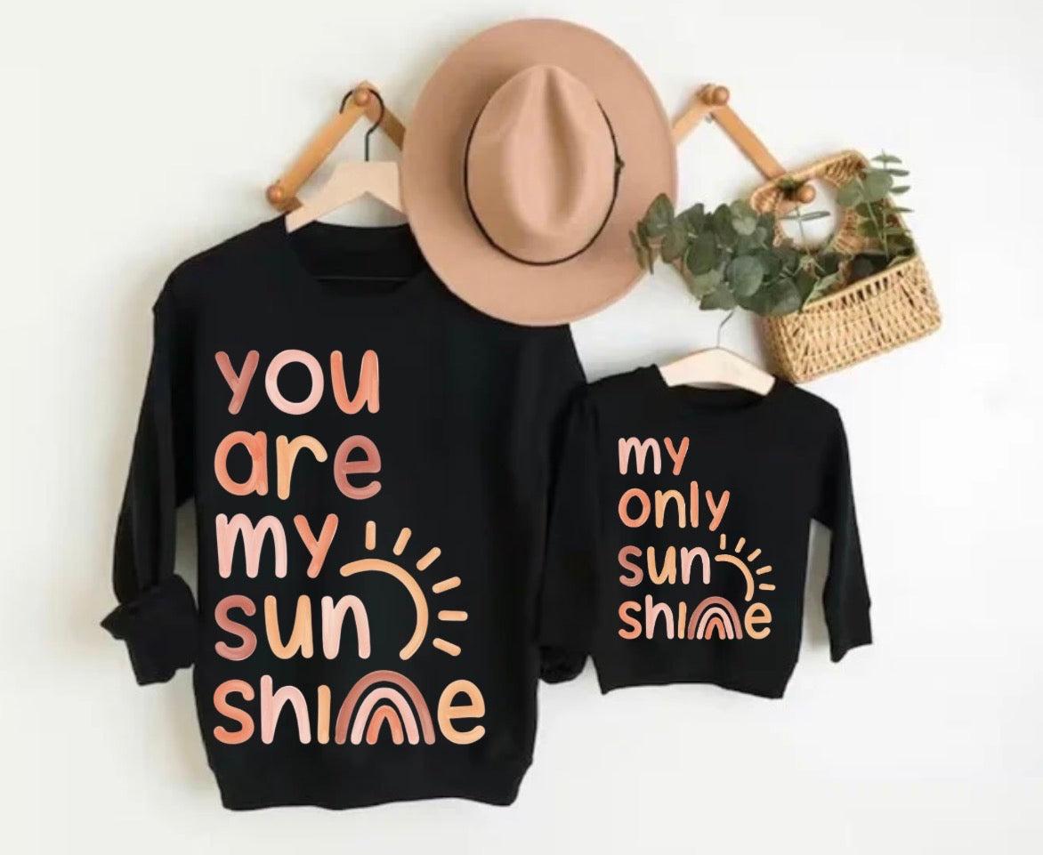 Mama & Mini Matching Sweatshirts - You are my sunshine Hippo Boutique