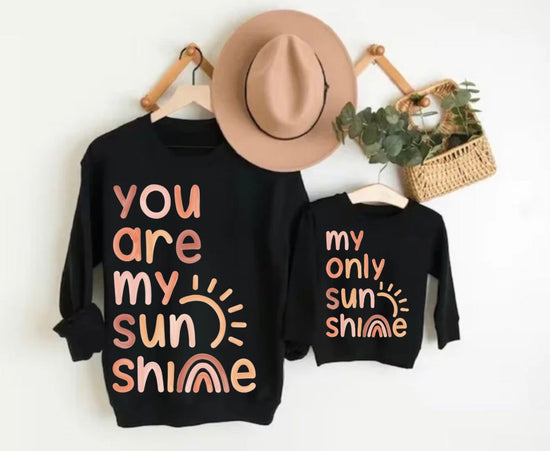 Mama & Mini Matching Sweatshirts - You are my sunshine Hippo Boutique