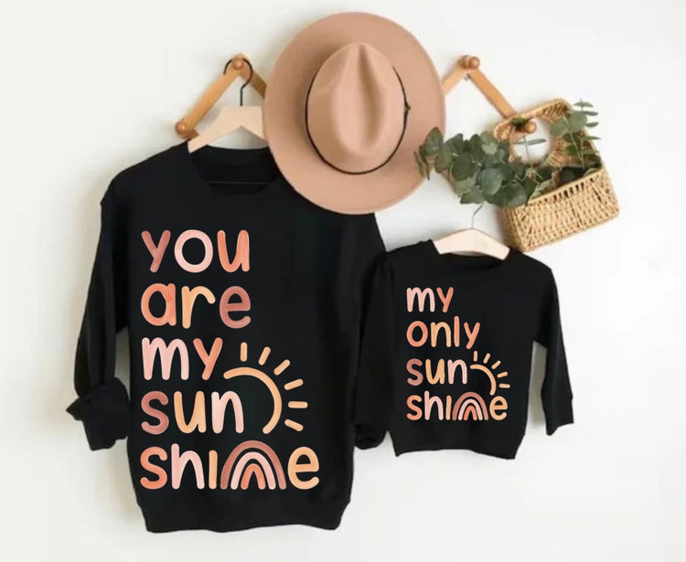 Mama & Mini Matching Sweatshirts - You are my sunshine Hippo Boutique