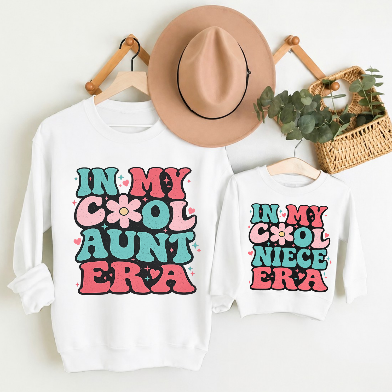 Aunt & Mini Matching Sweatshirts - In my cool Aunt Era Hippo Boutique