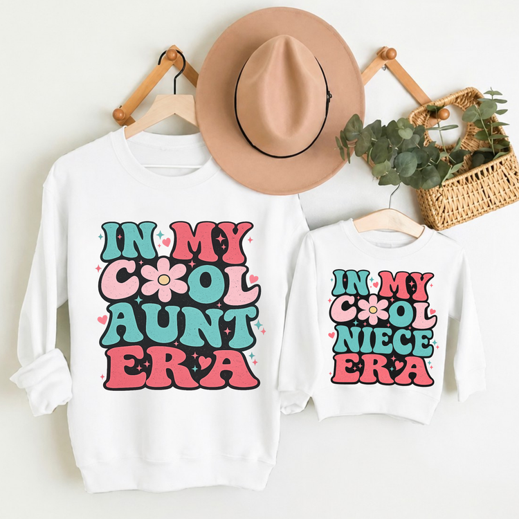 Aunt & Mini Matching Sweatshirts - In my cool Aunt Era Hippo Boutique