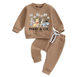 Baby and toddler pooh sweatshirt and pants outfit Hippo Boutique
