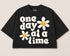 Oversized Washed Cropped T-Shirts - One Day at a time Hippo Boutique